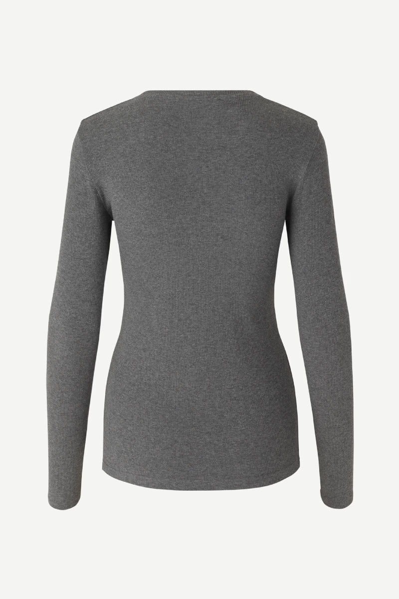 Samsøe Samsøe Alexa ls shirt - dark grey melange