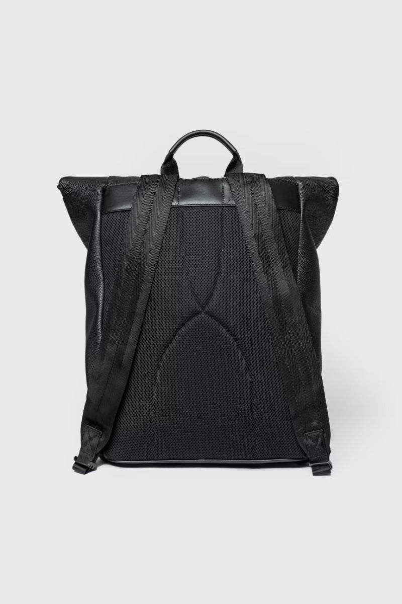 Sandqvist Leather Rolltop Backpack - black