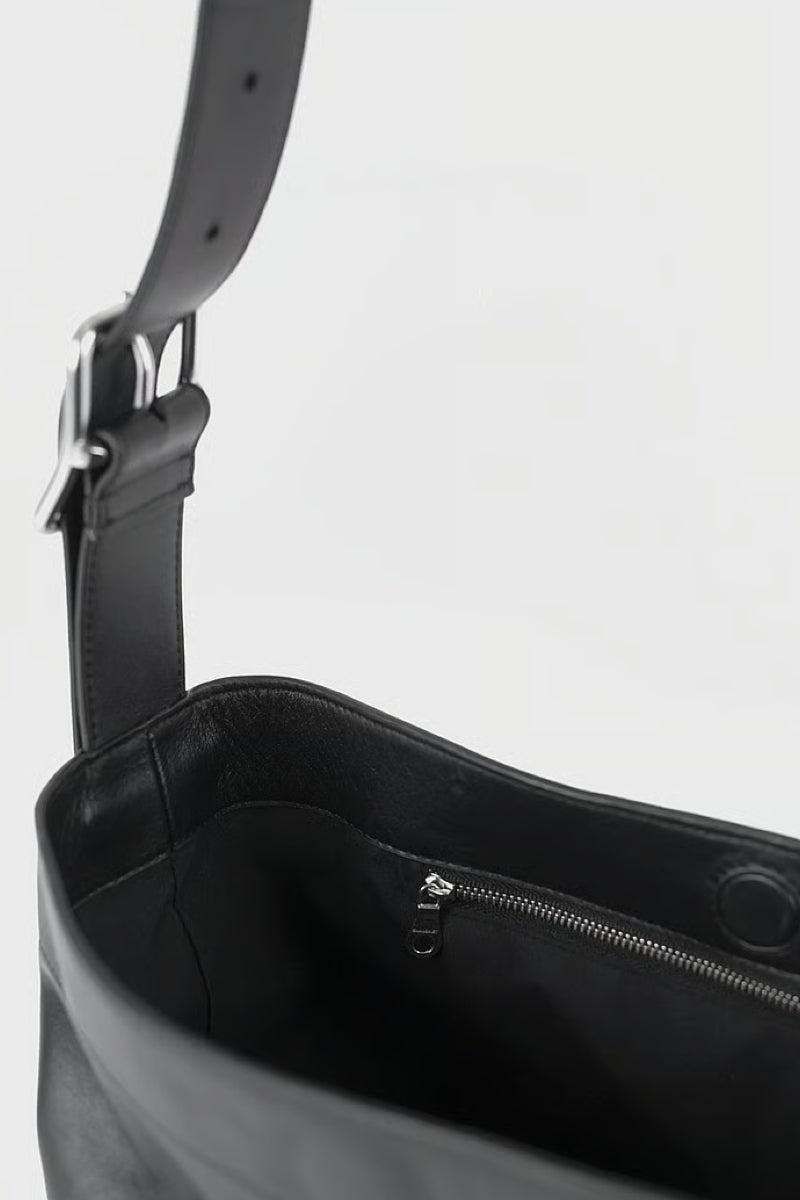 Sandqvist Leather Shopper Bag - black