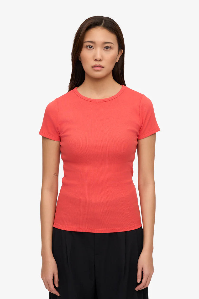 Colorful Standard Organic Rib SS t-shirt - Red tangerine