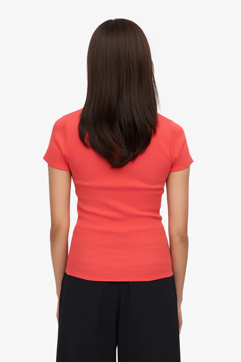 Colorful Standard Organic Rib SS t-shirt - Red tangerine