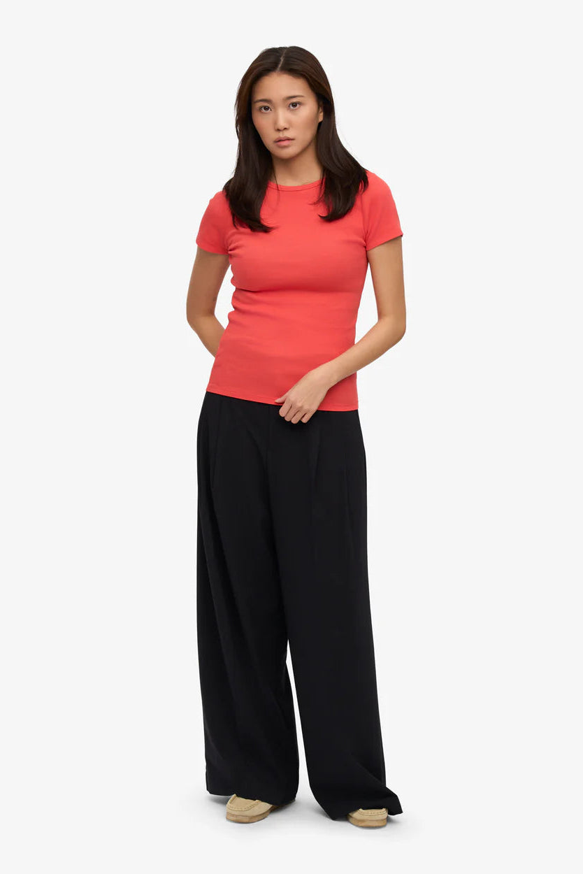 Colorful Standard Organic Rib SS t-shirt - Red tangerine