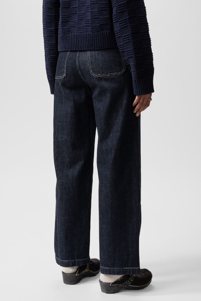 Nudie Jeans Wendy Double Knee Denim Pants - Dark Blue