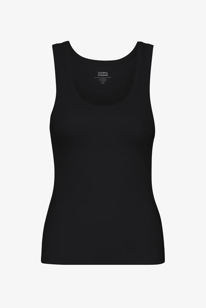 Colorful Standard Organic Rib Tank Top - deep black