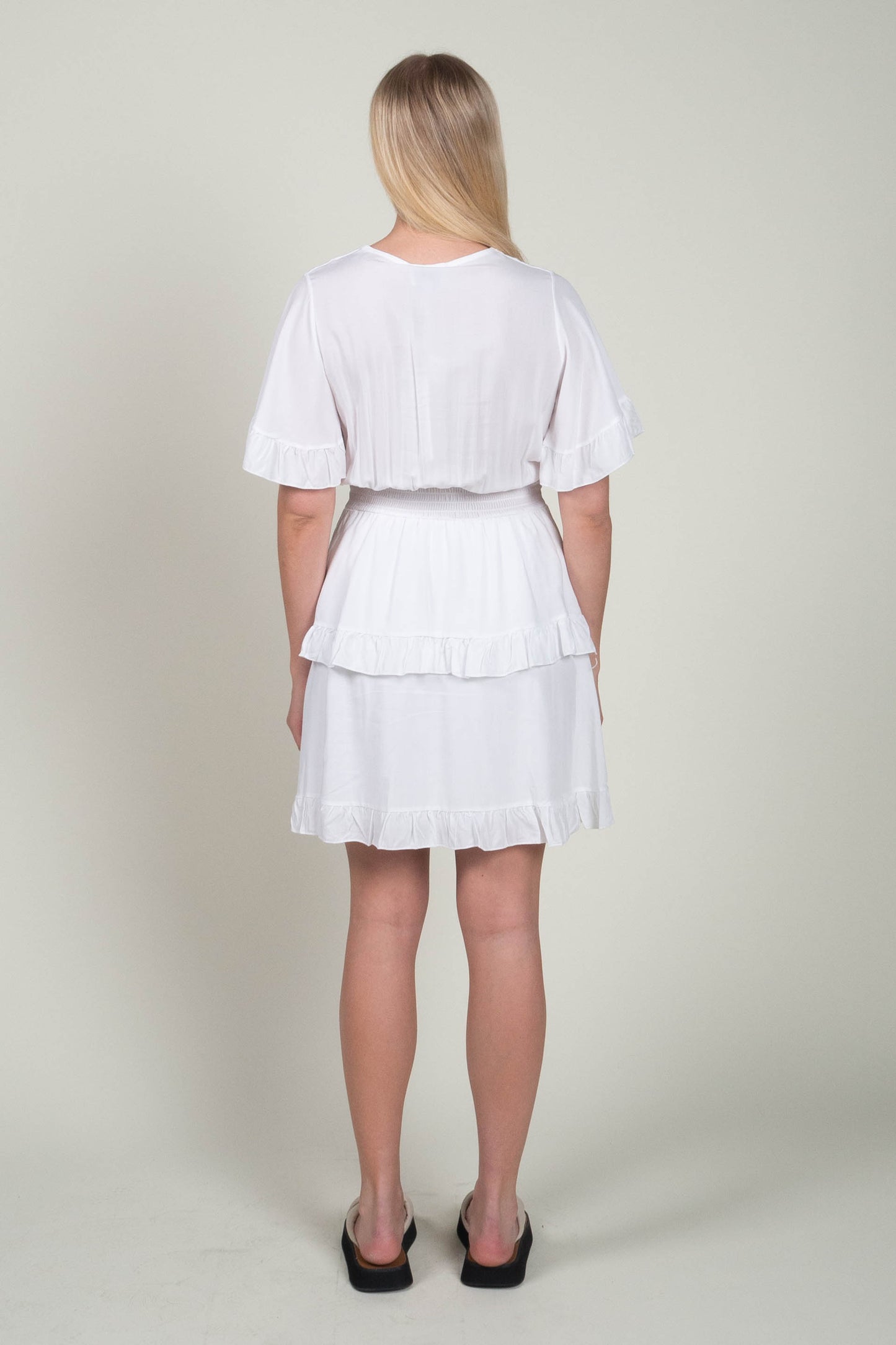 Americandreams Ella Short Dress solid - white
