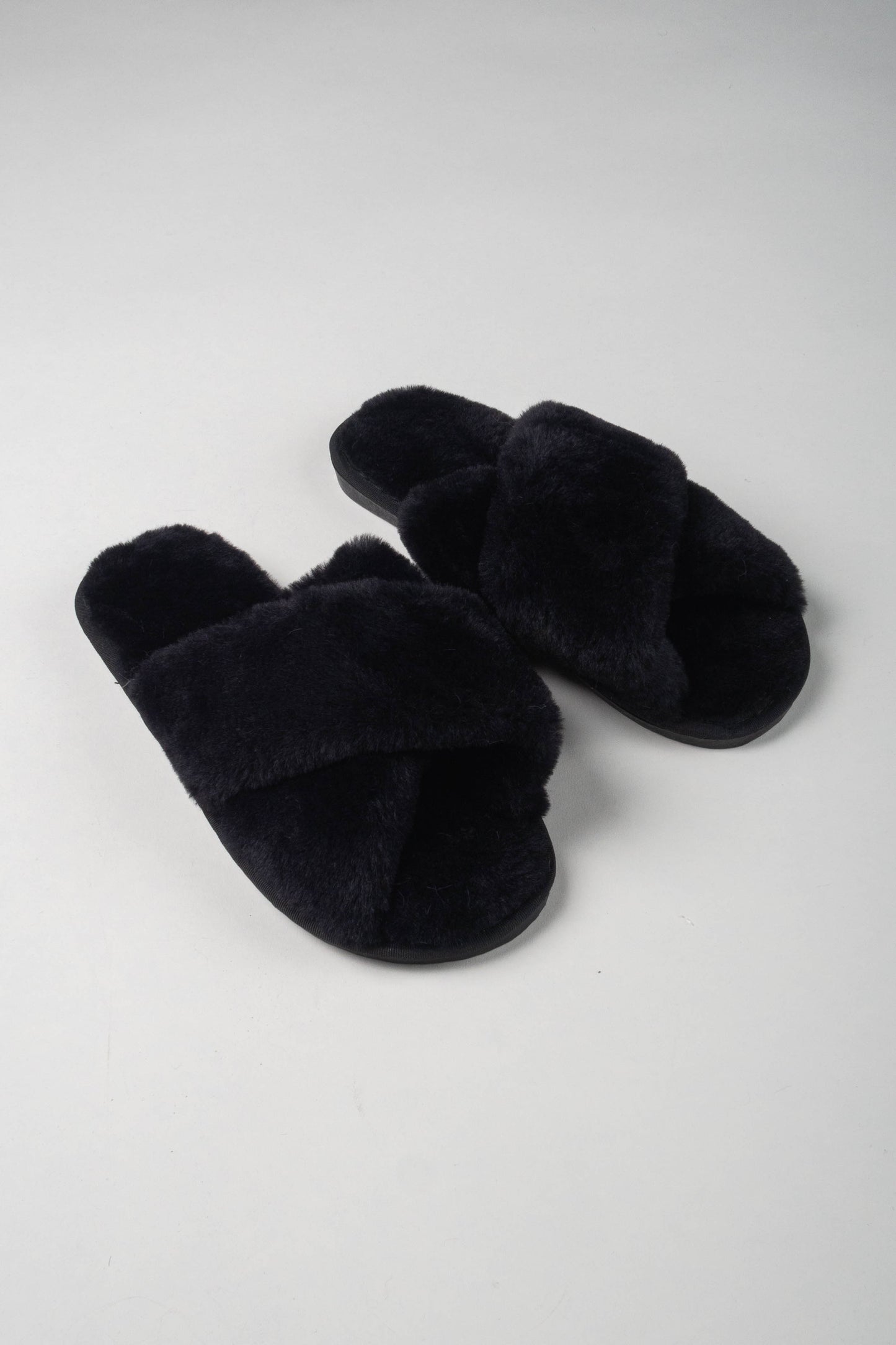 Americandreams Lou Faux fur slippers - black