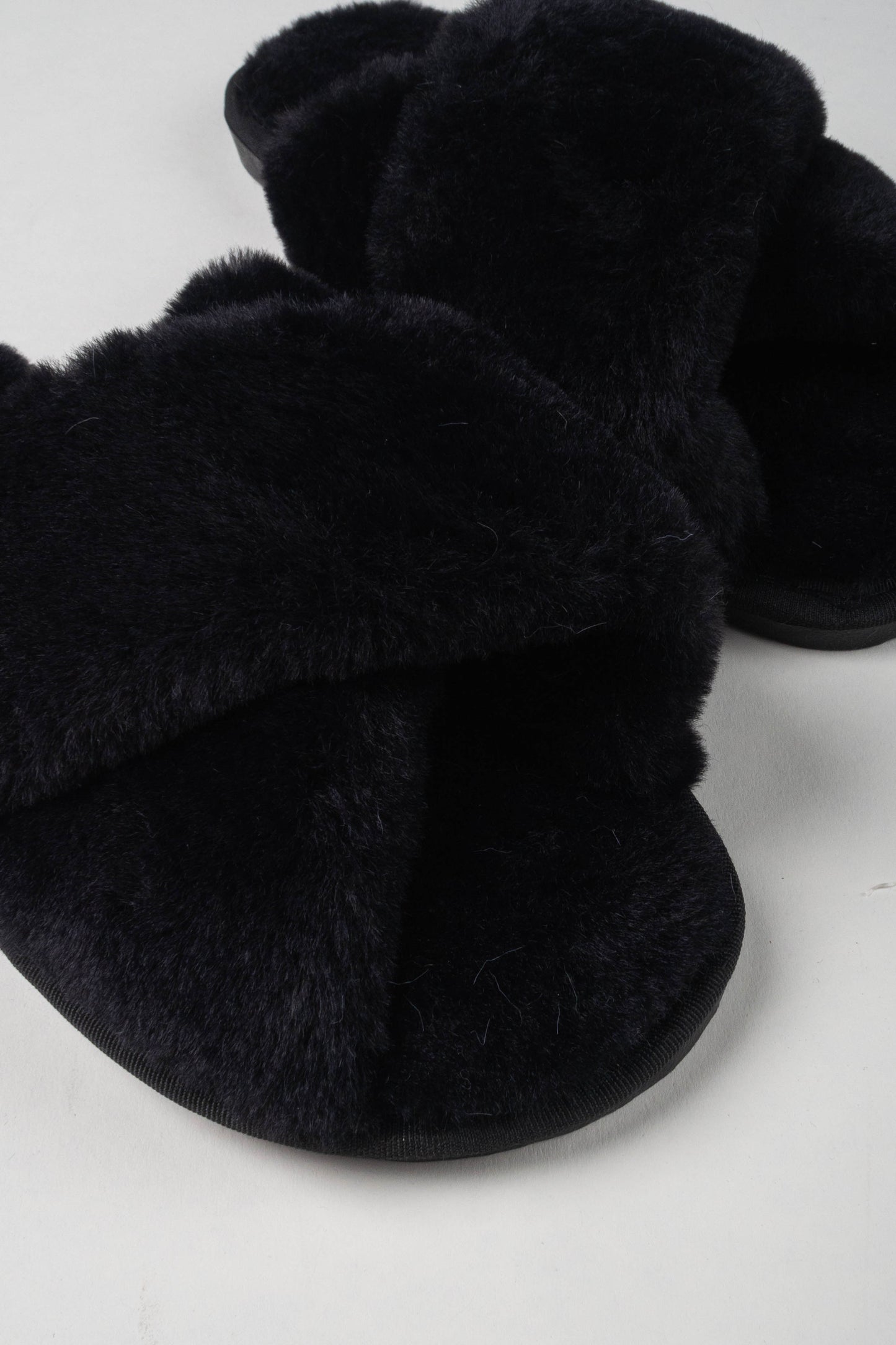 Americandreams Lou Faux fur slippers - black