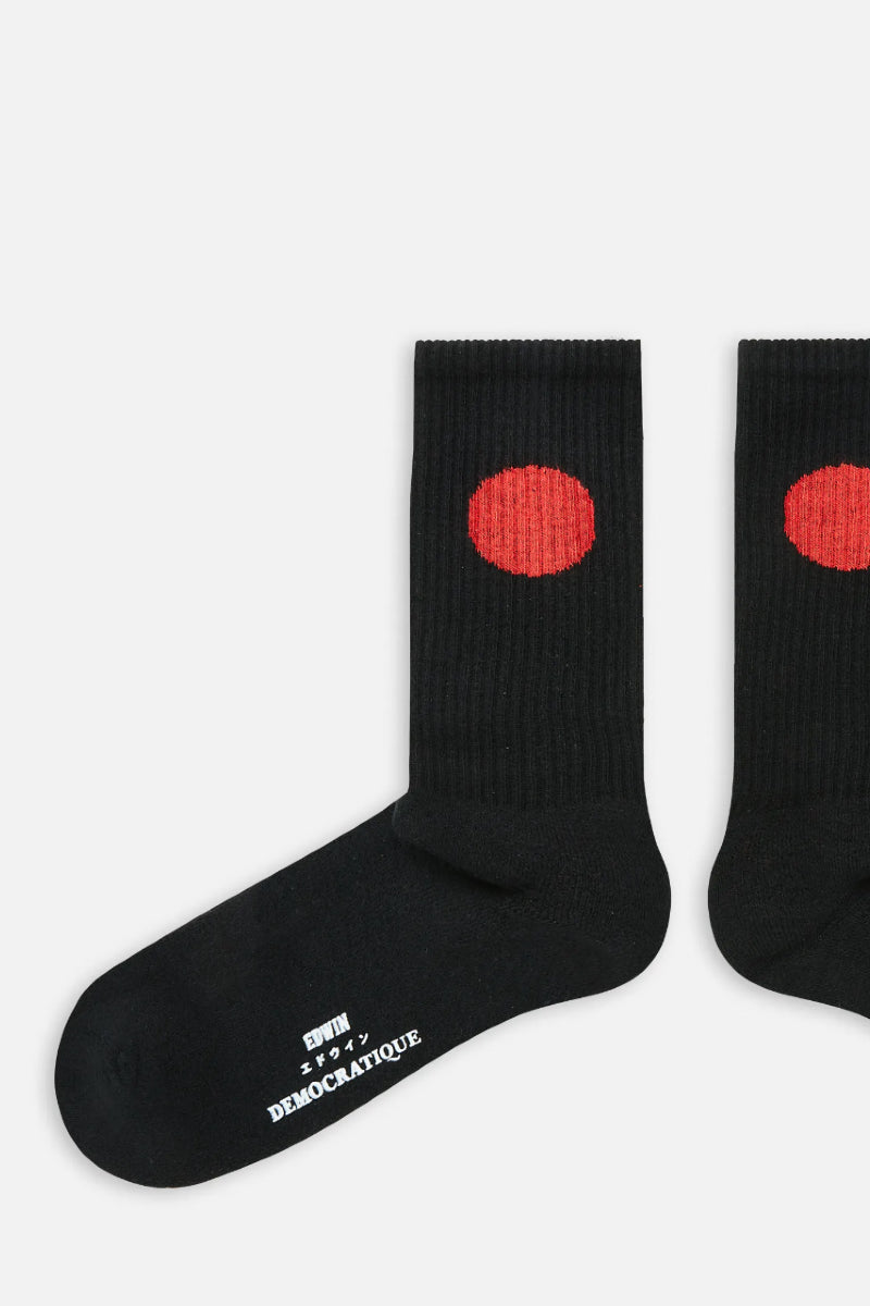 Edwin Japanese Sun Socks X Democratique - black
