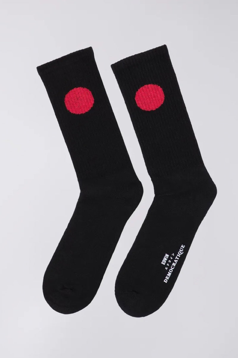 Edwin Japanese Sun Socks X Democratique - black