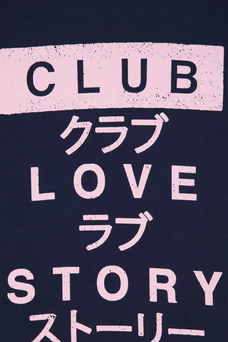 Edwin Club Love Story longsleeve - tummansininen