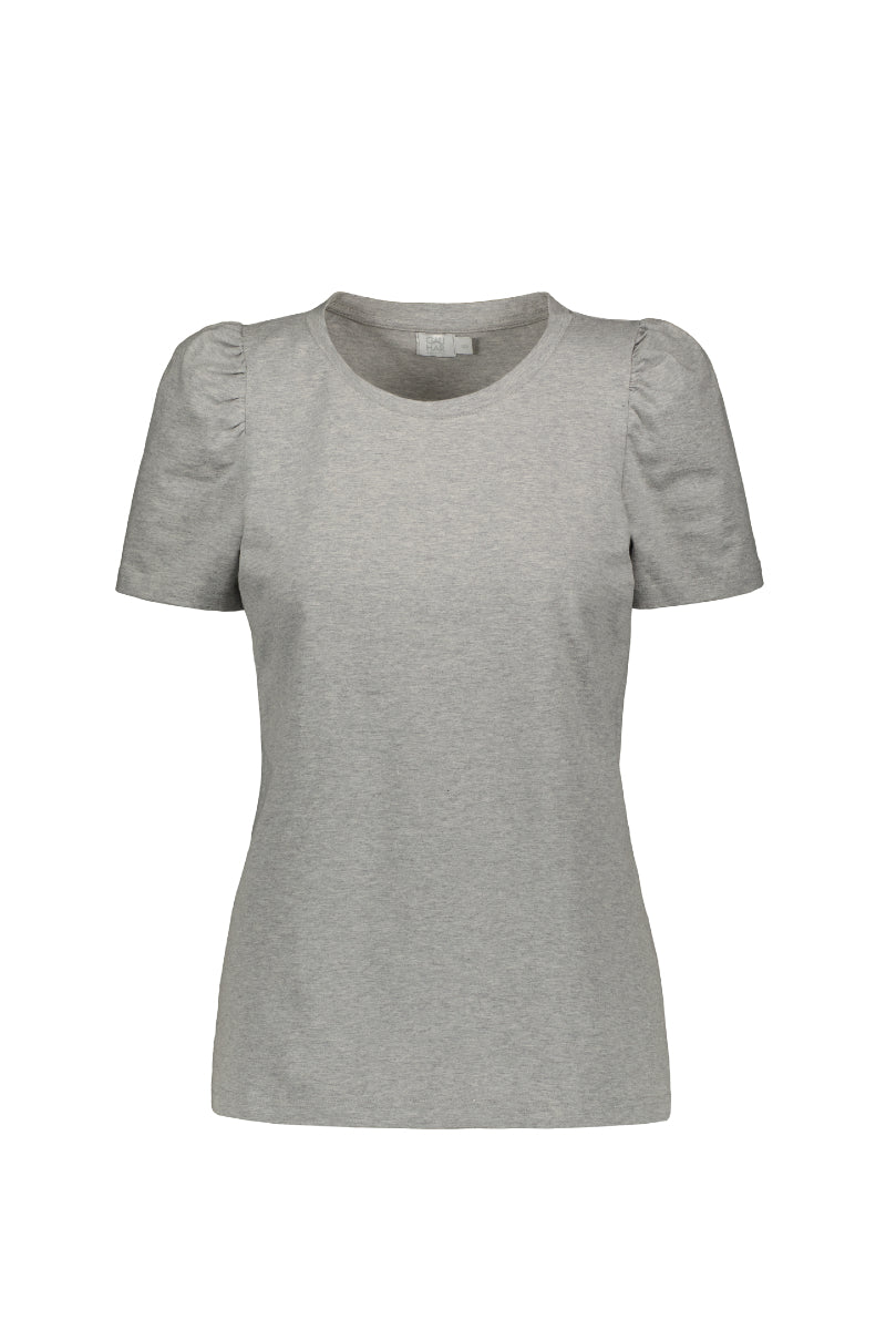 Gauhar Puff shoulder t-shirt - grey melange
