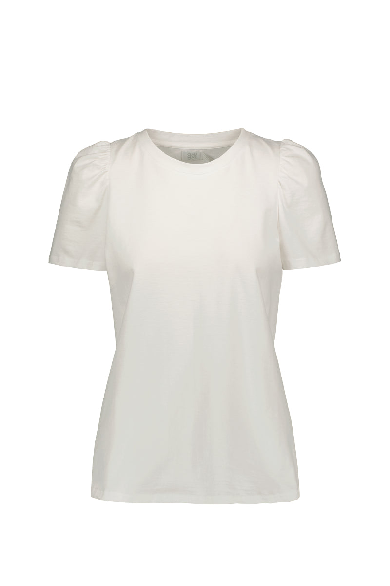 Gauhar Puff shoulder T-shirt - white cotton