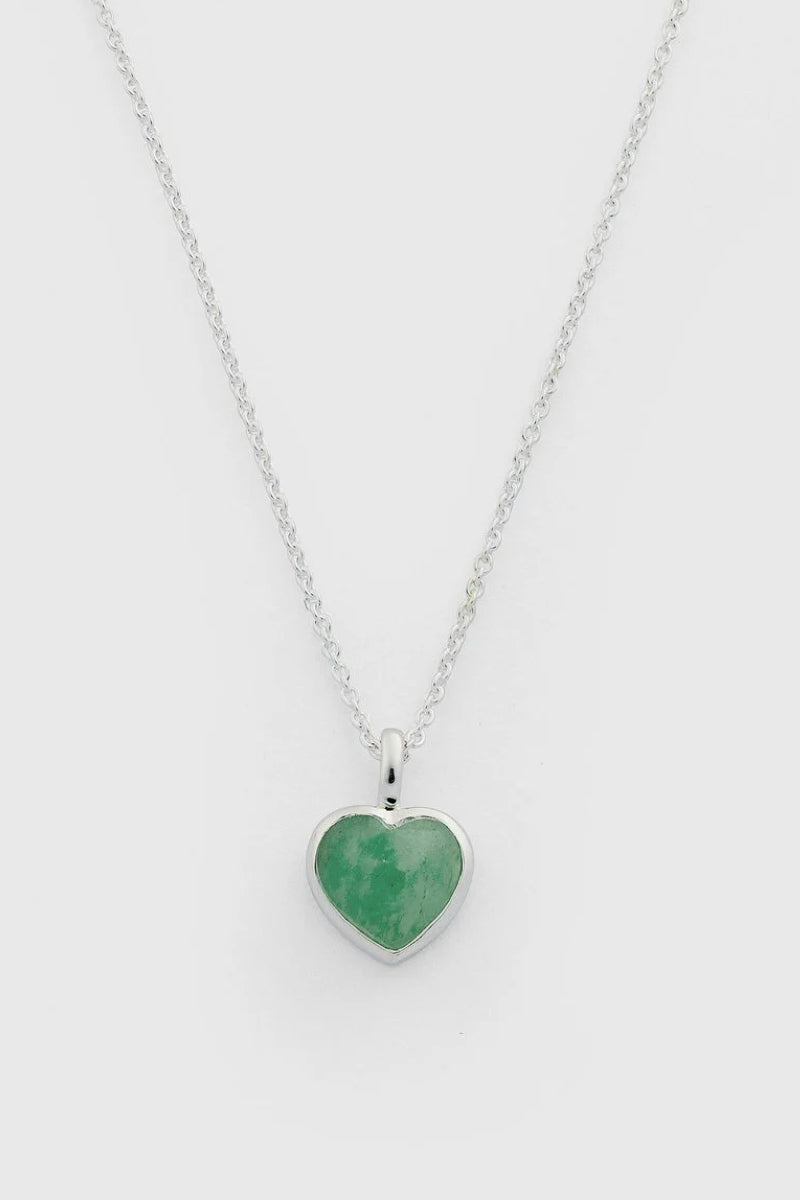 Syster P La La Love Necklace Silver - Green Jade